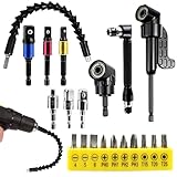 20 Stück 105°Winkelschrauber aufsatz Set,Winkelschrauber Vorsatz Adapter,Stecknuss Adapter,Winkelaufsatz für Akkuschrauber,Biegsame Welle Bohrmaschine für Elektrische Winkelbohrer