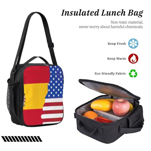 Mochila escolar ligera de 3 piezas en color negro con estuche escolar y lonchera integrada 6