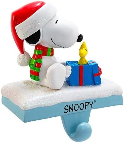 Kurt Adler Christmas Stocking Holder, Peanuts Snoopy & Woodstock, 4.5in