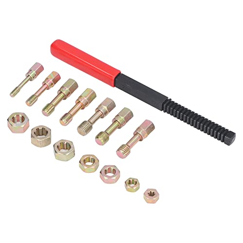 Machos y matrices métricos en kit de 15 piezas para reparar roscas sin esfuerzo