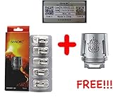 Confezione da 6 resistencias (5 + 1 offerto dal ven DansLesVapes) SMOKTECH TFV8 Baby-Q2 0.4 ohm (40-80W). Il venditore DansLesVapes è l’unico che può garantirti di ricevere il tuo omaggio gratuito.