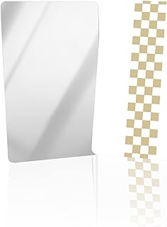 DOME-SPACE 2 Pack Small Unbreakable Shatterproof Stainless Steel Mirror,Farmhouse Farm Brown Plaid Festive Portable Handheld Vanity Travel Mirror,2 x 3.3 Inches