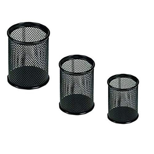 Takestop® Set 3 Pezzi PORTAPENNE Tondo Nero da