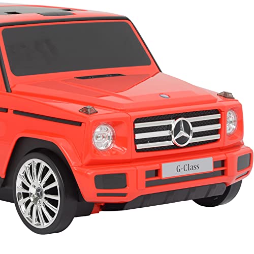 Image of Best Ride On Cars Mercedes G-Class Stylish Large All-in-One Suitcase Ride-On SUV Vehicle & Carry-On Stroller Luggage, for Kids Age 2 to 6, Red