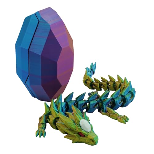 Xonery 3D Printed Crystal Dragon & Egg, Articulated Dragon for Dragon Fans - image 1