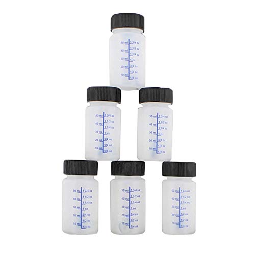 ABN Auto Paint Touch Up Bottles - 6pk Empty Paint Bottles with Brush Applicator and Mixing Marble 2 Oz Bottles