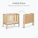 Dream On Me 3-in-1 Portable Folding Stationary Side Mini Baby Crib in Natural & Mattress, GreenGuard Gold & BSA, Use as Changer & Playpen, Locking Wheels, 3 Mattress Heights, Extra Firm Mattress