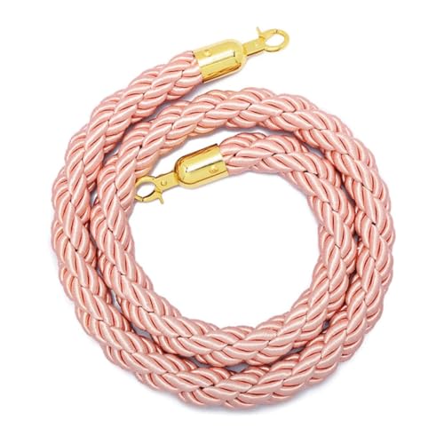 Corde en nylon torsadé rose barrière de file d'attente 1,5m avec crochets