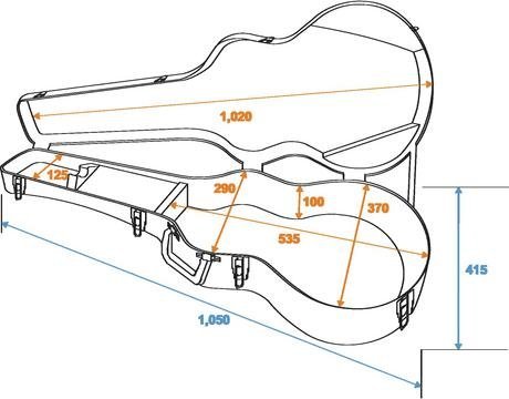 Plastique Case lokker pour Guitares Acoustique en Plastique ABS, Noir – Guitare Guitare/Case – Valise klangbeisser - Les Beatles, Paul McCartney, John Lennon, RIngo Starr, George Harrison Plastique Case lokker pour Guitares Acoustique en Plastique ABS, Noir – Guitare Guitare/Case – Valise klangbeisser – Image 3