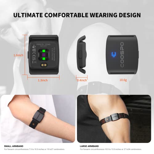 Coospo Hw9 Bluetooth 5.0 Ant+ Heart Rate Monitor Armband With Hr Zones/Calories Burned, Optical Hrm Sensor For Fitness Training/Cycling/Running,Compatible With Peloton,Ddp Yoga,Wahoo thumb #5