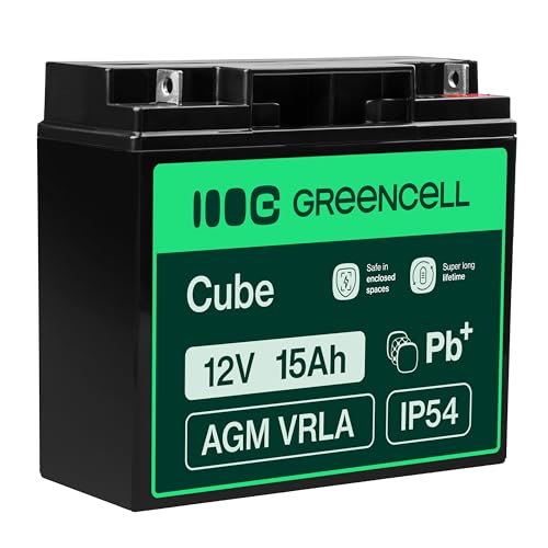 Green Cell® AGM 12V 15Ah Akku Vlies Batterie VRLA Blei Batterie Bleiakku Ersatzakku Akkubatterie...