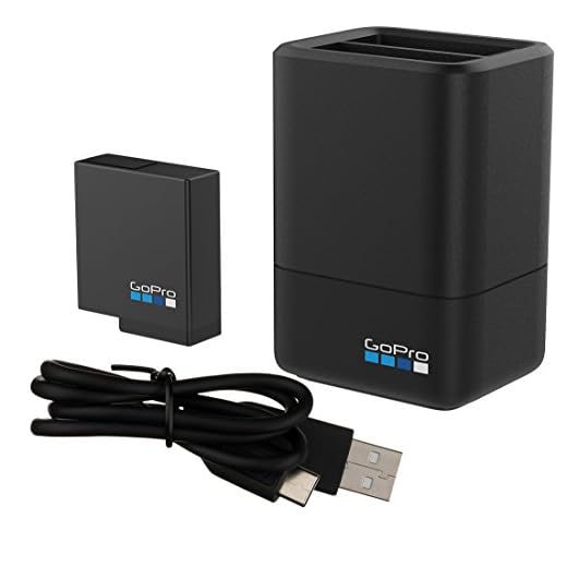 GoPro dubbelladdare + batteri kamera HERO5 Black/HERO6 svart, singel, SVART, En Storlek