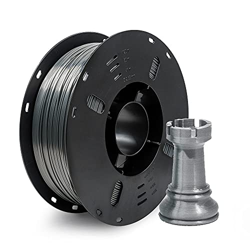 VOXELAB Silk PLA-Filament, 1,75 mm, 3D-Drucker-Filament, 1 kg Spule 3D-Druckmaterialien, glänzend, seidig, metallisch, goldfarben, silberfarben, kupferfarben, bronzefarben, PLA-Filament, metallgrau Cover