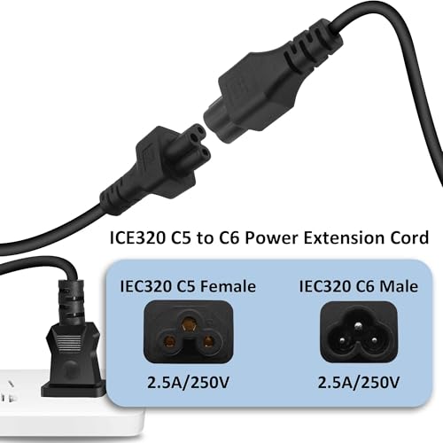 Câble de conversion C5 vers C6 avec connecteurs robustes 3 broches pour imprimante - 6