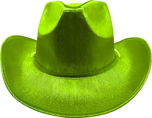 Studio Halloween Adult's Yellow Cowboy Hat With Party Wire EL Light Up Trim Costume Accessory