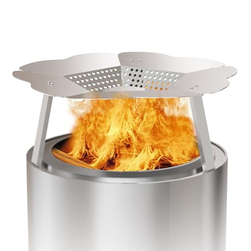 Upgraded Heat Deflector for Solo Stove Yukon 27 Durable 304 Stainless Steel Heat Diffuser with Handle & Leg Capture and Redirect Warmth Camping Accessory