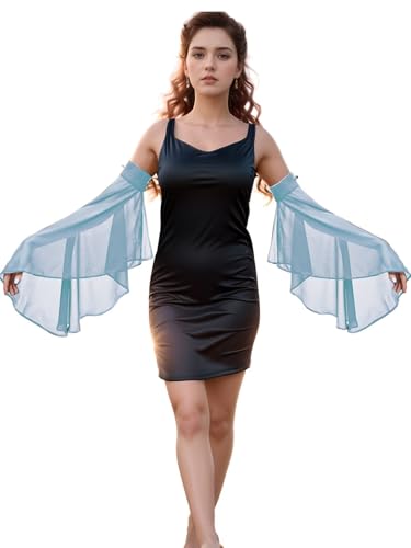 Unykaflor Detachable Sleeves for Wedding Dresses Chiffon Bell Sleeve Arm Covers Victorian Gothic Bridal Gown Accessories