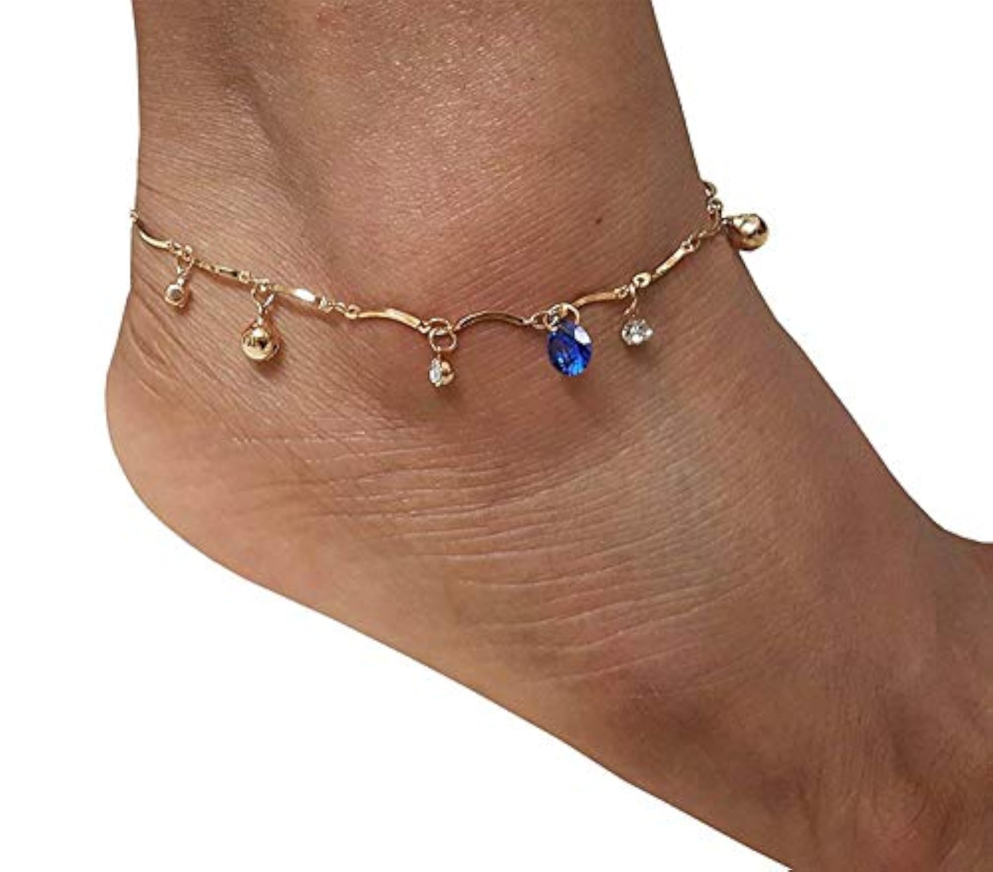 Gold Tone Ghungroo Charms Anklet for Girls