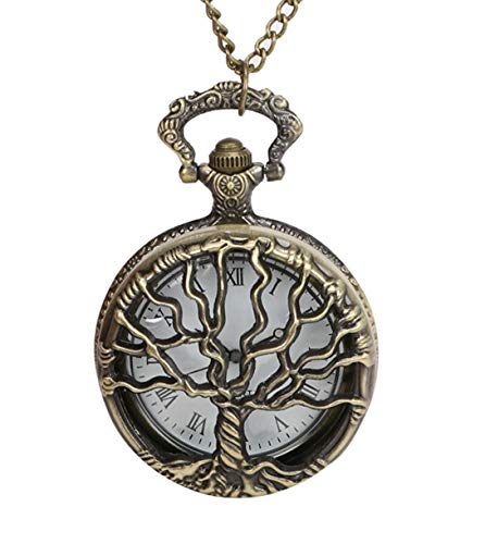 Kartique Pocket Watch with Chain Tree Branch Design on Cover Roman Number Dial with Wooden Box (B082TNZRFN) Amazon Price History, Amazon Price Tracker