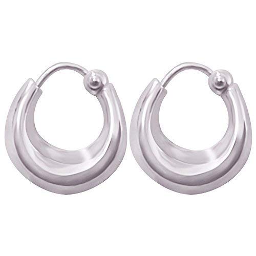 Dhruvs Collection 925 Stylish Salman Khan Look Kaju Bali (Hoop Earrings) in 92.5 Silver Jewellery for Boys & Men