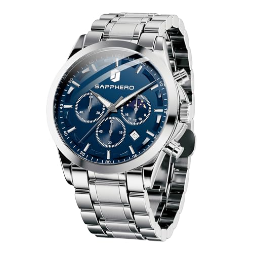 BENYAR by Relojes para Hombre Cronógrafo Indicación de Fecha 50M Reloj de Pulsera Impermeable Reloj de Pulsera clásico para Hombre Relojes analógicos de Cuarzo de Lujo Casual con Correa