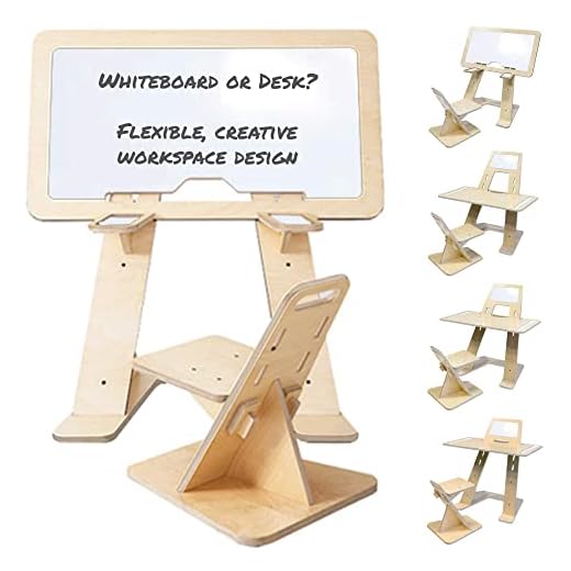 Kids Desk & Chair Set or Art Table for Kids. Use as a Magnetic Chalkboard Easel or Convert to a Student Desk. A Childrens Art Station to Grow with Your Child from Toddler to Preschool to Student.