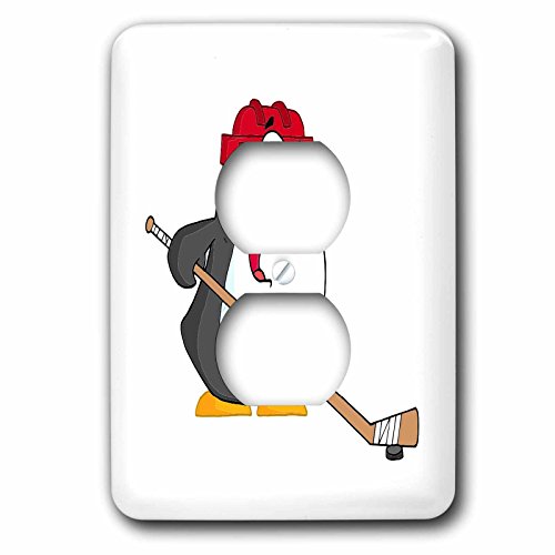 Pingouin hockey sur glace cache prise double et plaque interrupteur - 3