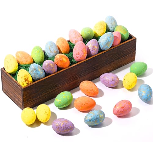 DoubleFill 38 Pcs Foam Easter Eggs Decoration Set Hunt Surprise Egg Easter Basket Stuffer for Holiday Table Centerpieces Farmhouse Easter Spring Party Favors Table Setting Home Decoration(Egg)