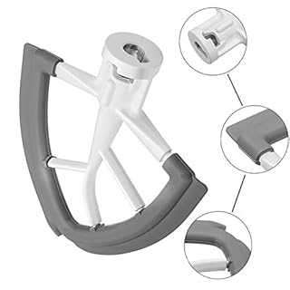 Flex Edge Beater for KitchenAid,Mixer Attachement Compatible With KitchenAid,Mixer Accessory,Fits Tilt-Head Stand Mixer Bowls For 4.5-5 Quart Bowls,Beater With Silicone Edges,Grey