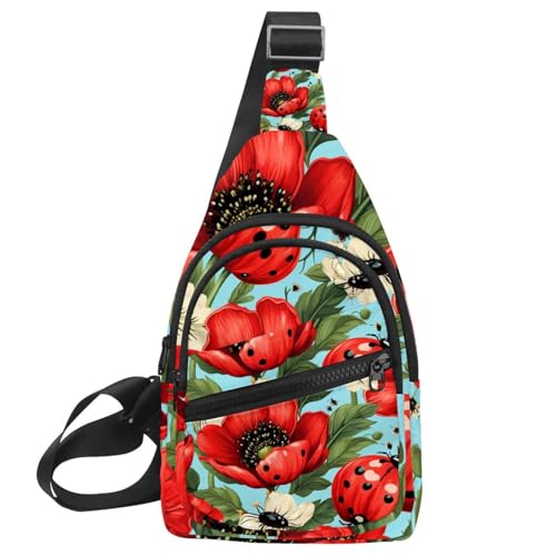 Mochila cruzada multicolor Lady Beetle H con correa ajustable unisex
