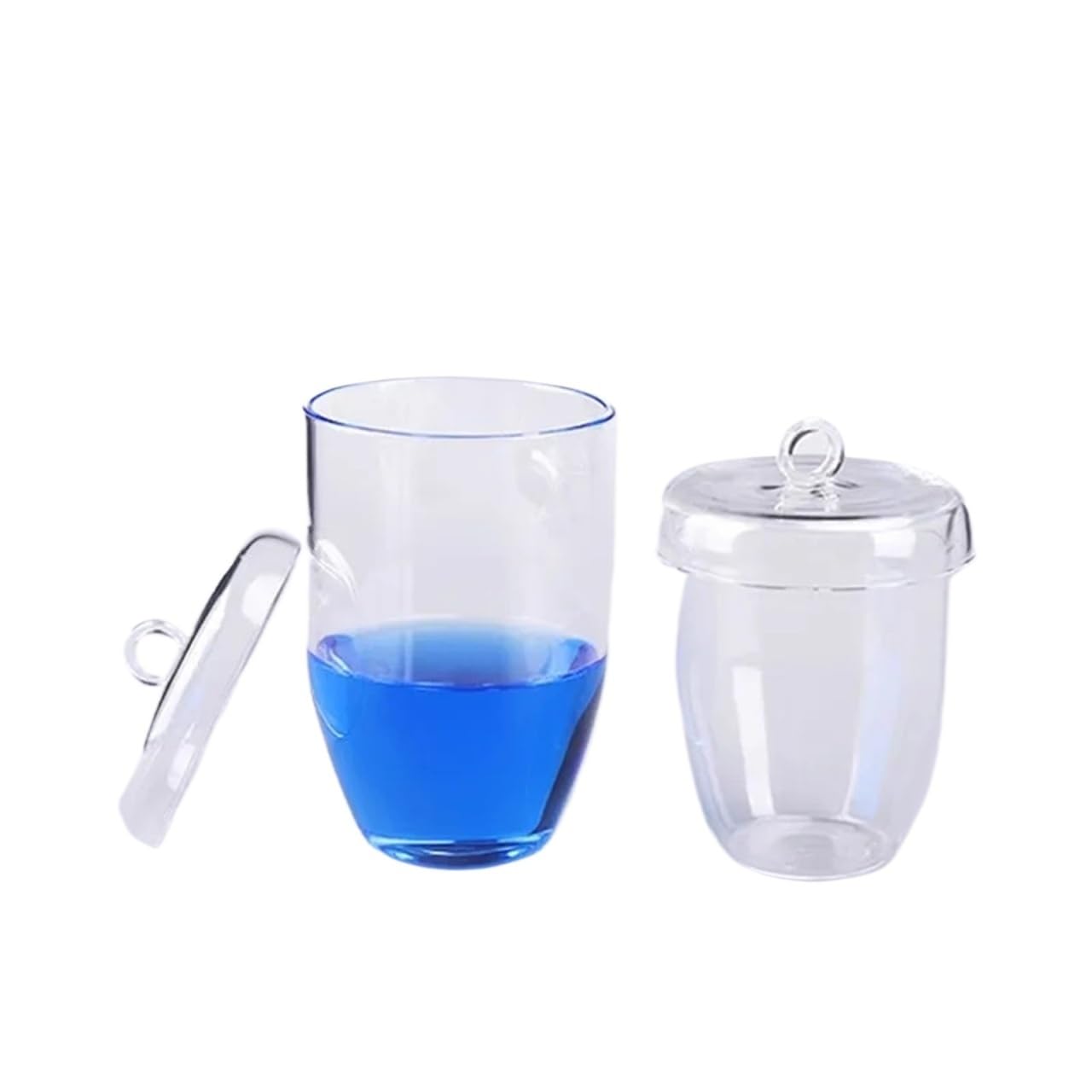 1pcs Lab Quartz Glass Crucible with Cover High Purity and High Temperature Resistance 10/20/30/50/100/150/200/250/300ml(Size:30ml)