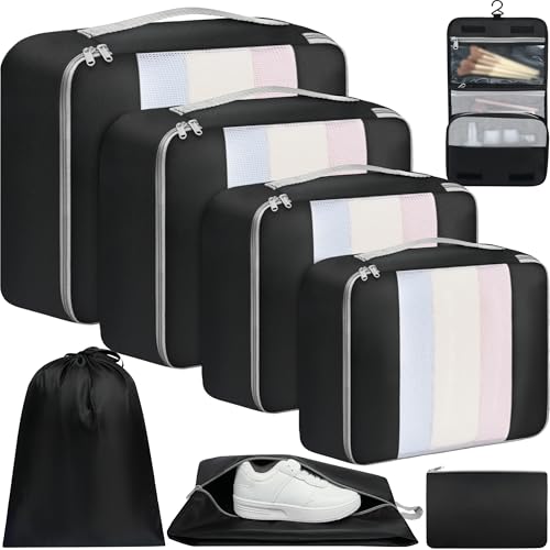 BAGAIL 8-Piece Packing Cubes Set for Travel Luggage