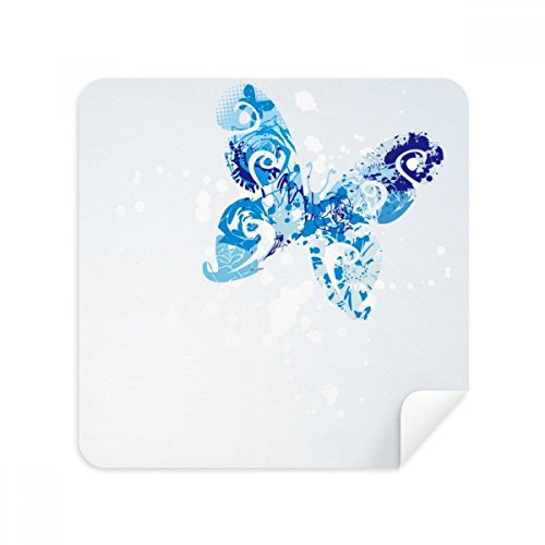 Screen cleaner suede tissu papillon bleu ciel graffiti pour lunettes et smartphone