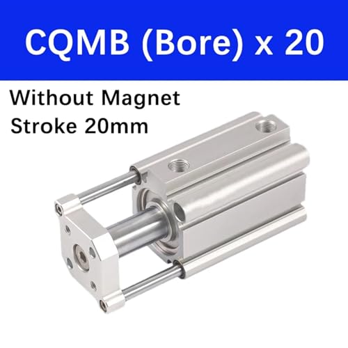 Vérin pneumatique compact CQMB80 course 20mm avec tige de guidage intégrée
