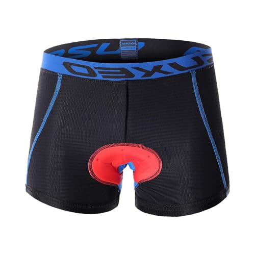 XYMCX Pantalones Cortos de Ciclismo para Hombre, Acolchados con Gel 5D, Transpirables, de Secado rápido, para Ciclismo de montaña y Ciclismo de Carretera, para Deportes al Aire Libre.,Red-S
