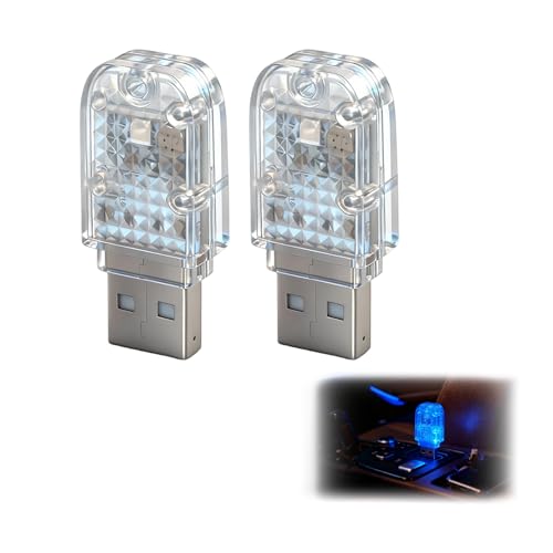 Iluminación ambiental LED USB para coche con control de voz, luz nocturna de siete colores para un ambiente romántico, tamaño mini 4 x 1,2 x 0,8 cm, luz suave, plug and play, adecuado para banco de