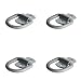 Four 1/2" D Ring Tie-Down Anchors with Bolt-on Clip, Secure Cargo Tiedowns with Heavy Duty Silver Steel D-Rings