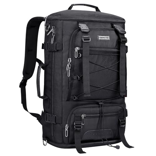 WITZMAN Travel Backpack for Men Convertible Large Carry on Backpack with Shoe Compartment for Airplanes Fit 17 Inch Laptop(B689 Black)