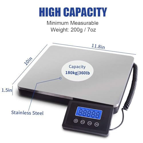 Báscula postal digital 180kg/400lb con pantalla LCD grande miniatura 6