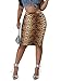 Women's Knee Length Pencil Skirt - High Waisted Leopard Print Bodycon Summer Casual Tight Work Skirts Cheetah Brown M