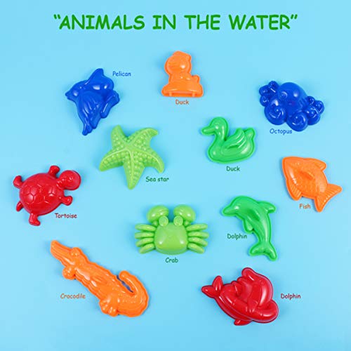Toyvian 27PCS Verão Conjuntos de Brinquedos de Areia de Praia Brinquedos Modelo Animal Brinquedos da
