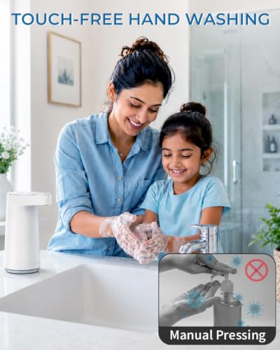 Image of Automatic Soap Dispenser, Sensor Hand Wash Dispenser with 1200mAh Battery, 3-Speed Adjustable Foaming Handwash Dispenser with Auto-Clean, Touchless for Home Bathroom, Office, Kitchen