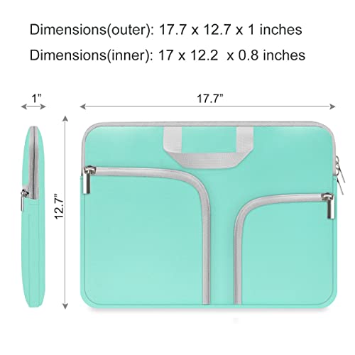 Hestech 16"-17.3 Inch Laptop Sleeve Bag Case Cover With Pocket,Compatible With Acer Predator Helios 300 Gaming 15.6/Dell Inspiron/Msi/Hp Pavilion/Alienware 17/Hp Omen,Green #TOP3