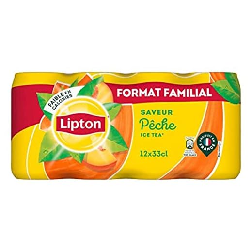 Lipton Ice Tea Boisson aux Extraits de Thé Saveur Pêche, 12 x 33cl