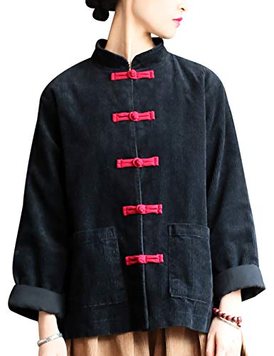 Manteau velours côtelé femme à col montant Youlee, veste mi-saison douce