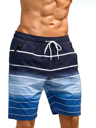SILKWORLD Mens Swim Trunks Quick Dry Bathing Suit Board Swimming Shorts with Zipper Pockets and Compression Liner2