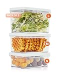 Giraffy Co. Vacuum Food Storage Canister Set (3 pcs) – BPA-Free, Durable Food Containers for Vacuum Sealer Machine, Extend Freshness 3-5X, Freezer Safe