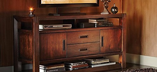 Image of APRODZ Solid Wood Strasbourg TV Stand Cabinet for Home | TV Unit for Living Room
