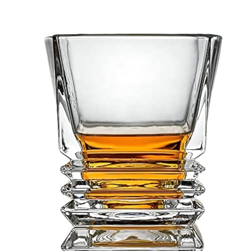 VILON Italian Premium Whiskey Glass | Clear Crystal Whiskey Glass | 300 ML | Set of 4 (DOREMON)