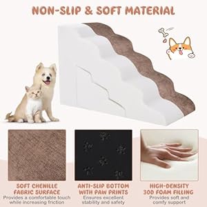 Giantex-Dog-Stairs-Set-5-Tiers-3-Tiers-Dog-Ramps-Combo-High-Density-Foam-Non-Slip-Bottom-Washable-Cover-22-High-Pet-Steps-for-Small-Puppy-Older-Cats-to-Get-on-Bed-Sofa-Couch-Brown - Cucciolini Doodles Giantex-Dog-Stairs-Set-5-Tiers-3-Tiers-Dog-Ramps-Combo-High-Density-Foam-Non-Slip-Bottom-Washable-Cover-22-High-Pet-Steps-for-Small-Puppy-Older-Cats-to-Get-on-Bed-Sofa-Couch-Brown